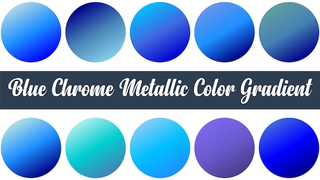 Gradiente de color metálico de cromo azul