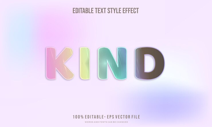 Vector gradiente de color suave de efecto de texto editable. plantilla de diseño vectorial