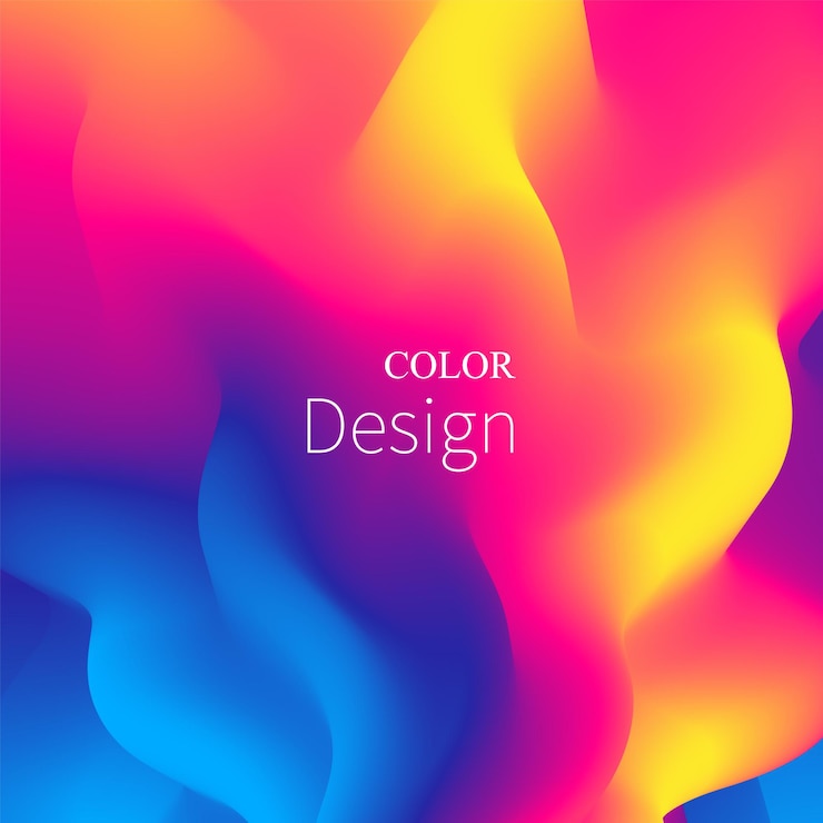 Vector gradiente de colores. onda de fluido 3d. color vibrante. fondo líquido.