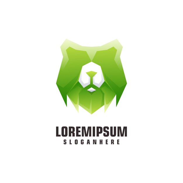 Gradiente colorido de cabeza oso logo ilustración