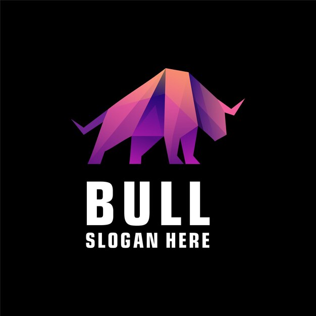 Gradiente colorido de la ilustración del logotipo del toro