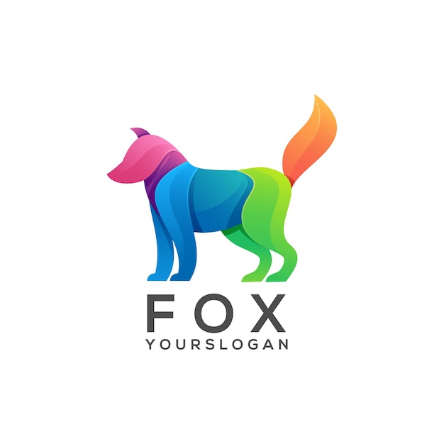 Gradiente colorido logo fox