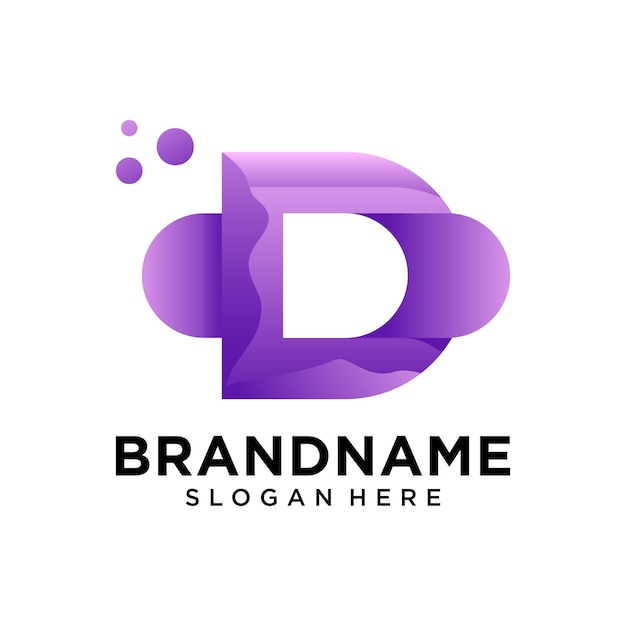 Gradiente colorido del logotipo de la letra D
