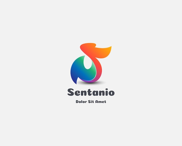 Gradiente colorido del logotipo de la letra s