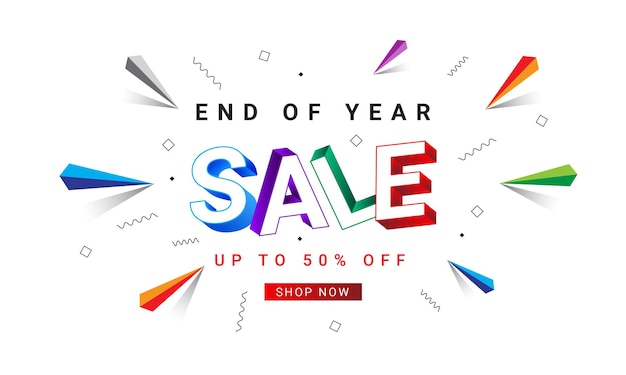Gradiente colorido venta de fin de año para promo Vector Premium
