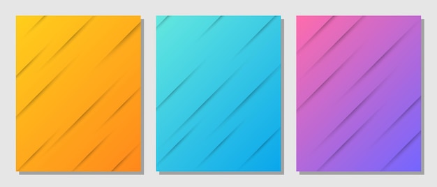 Gradiente de conjunto abstracto con fondo de líneas de sombra diagonales. Ilustración vectorial.