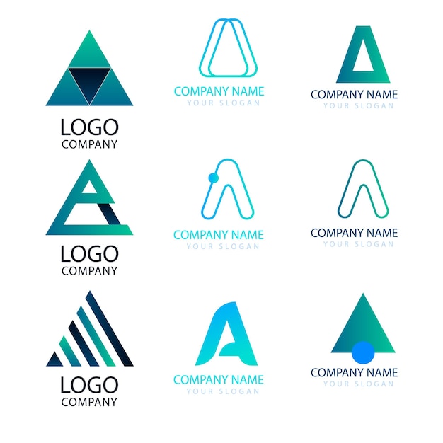 gradiente un conjunto de plantillas de logotipo de letras