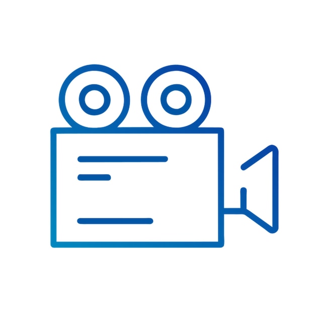 Gradiente de contorno del icono de la cámara de video