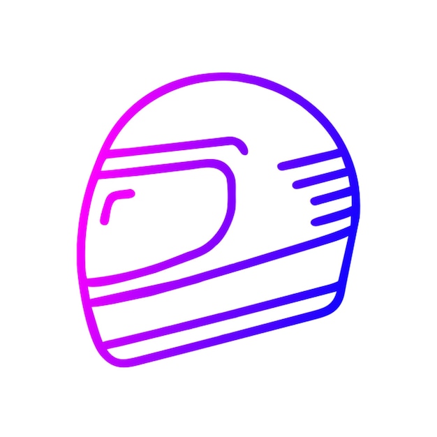Gradiente de contorno del icono del casco de motocicleta