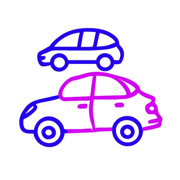 Gradiente de contorno del icono de comparación de automóviles