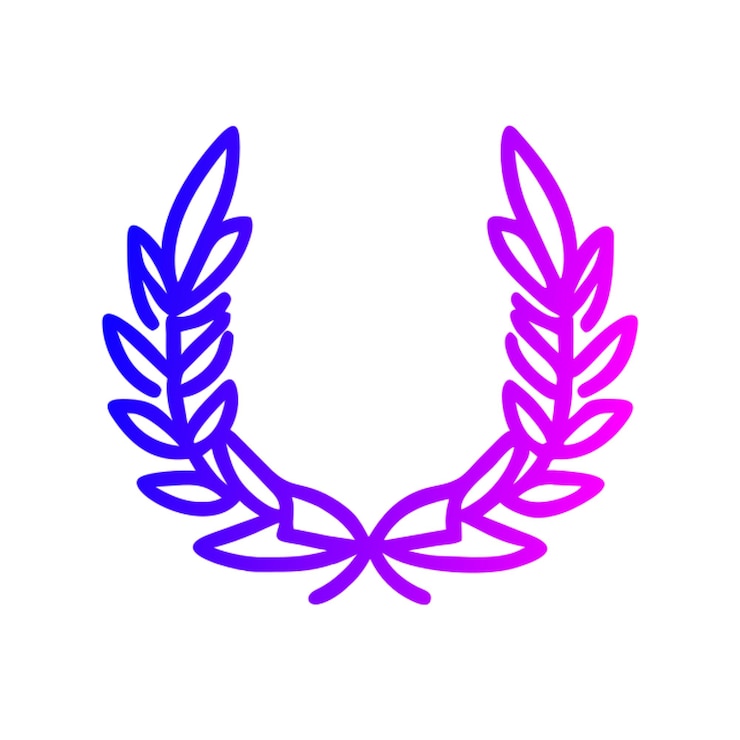 Vector gradiente de contorno del icono de la corona de laurel de cannabis