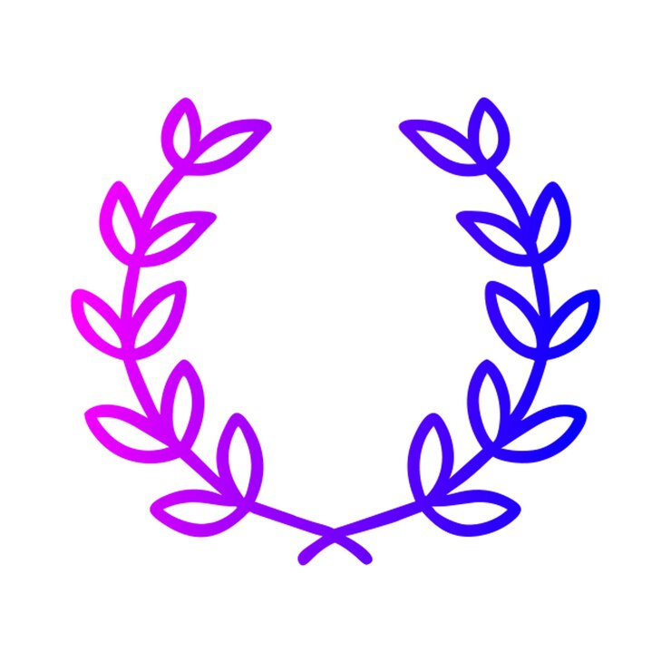 Vector gradiente de contorno del icono de la corona de laurel