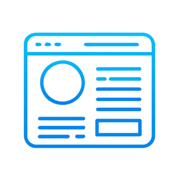 Gradiente de contorno del icono del costo del diseño del sitio web