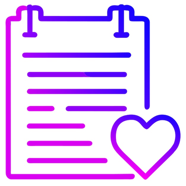 Gradiente de contorno del icono del día corazón