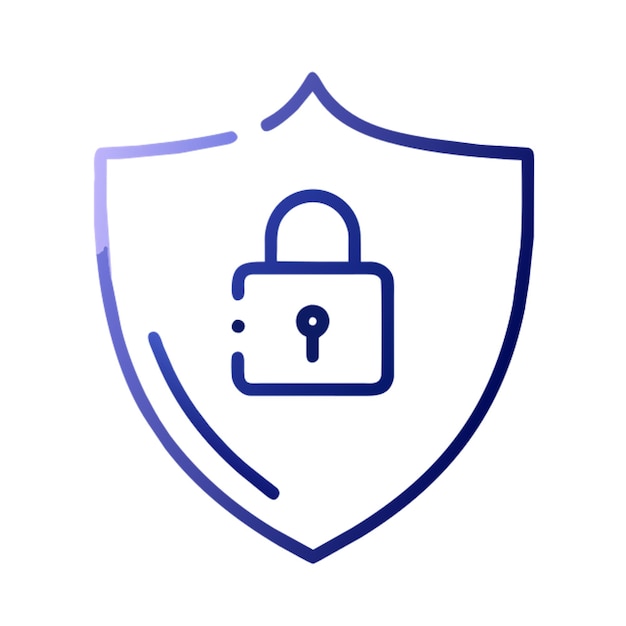 Gradiente de contorno del icono del escudo de seguridad