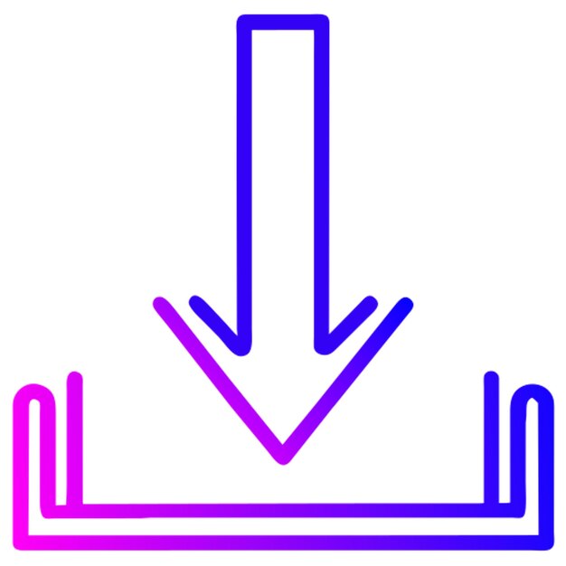 Gradiente de contorno del icono de la flecha hacia abajo