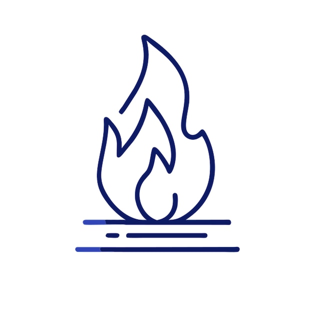 Gradiente de contorno del icono de fuego