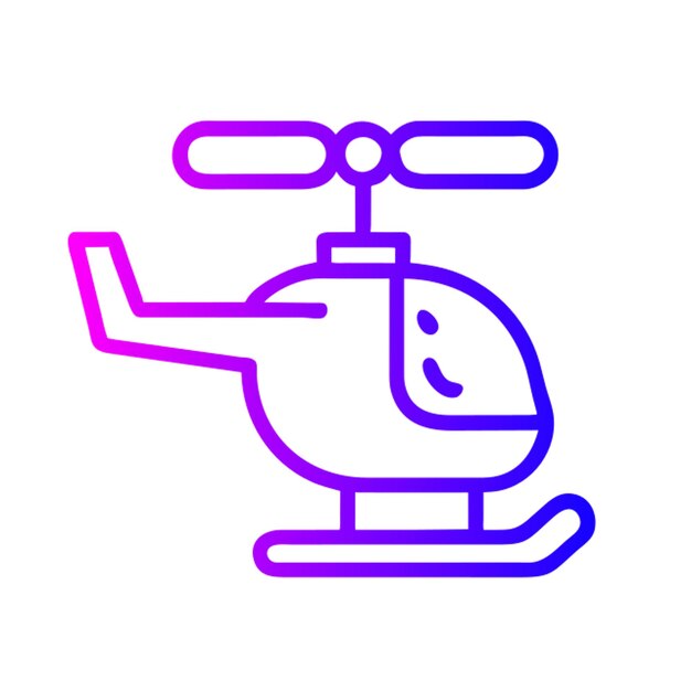 Gradiente de contorno del icono del helicóptero