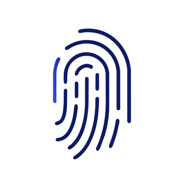 Gradiente de contorno del icono de la huella dactilar
