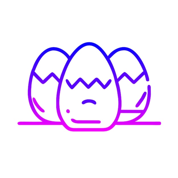 Gradiente de contorno del icono de los huevos de Pascua cortados