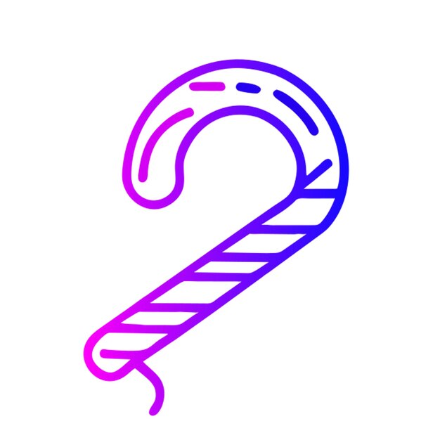 Gradiente de contorno del icono del icono de la caña de caramelo
