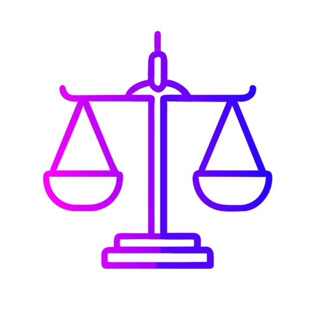 Gradiente de contorno del icono de justicia