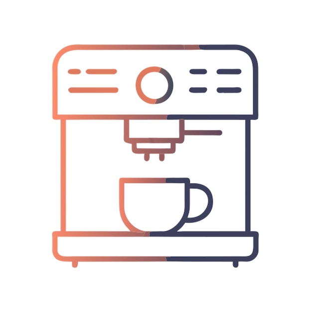 Gradiente de contorno del icono de la máquina de café