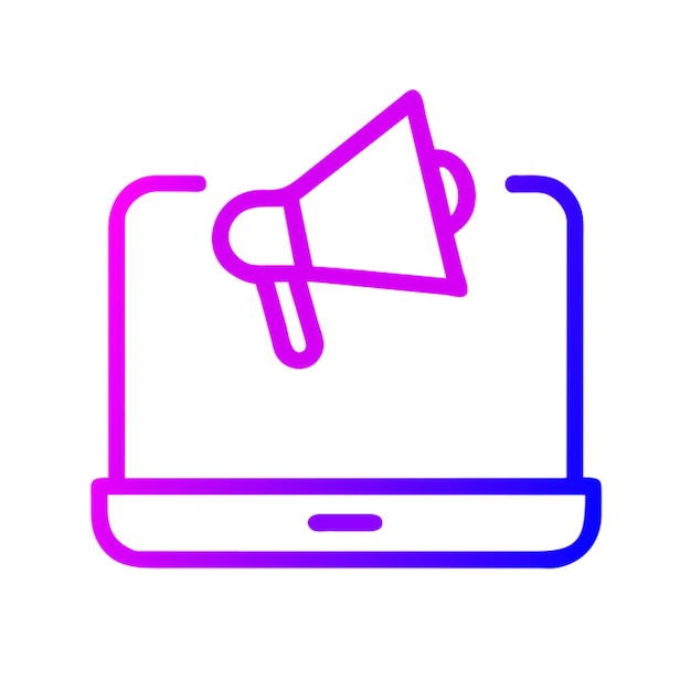 Gradiente de contorno del icono de marketing digital