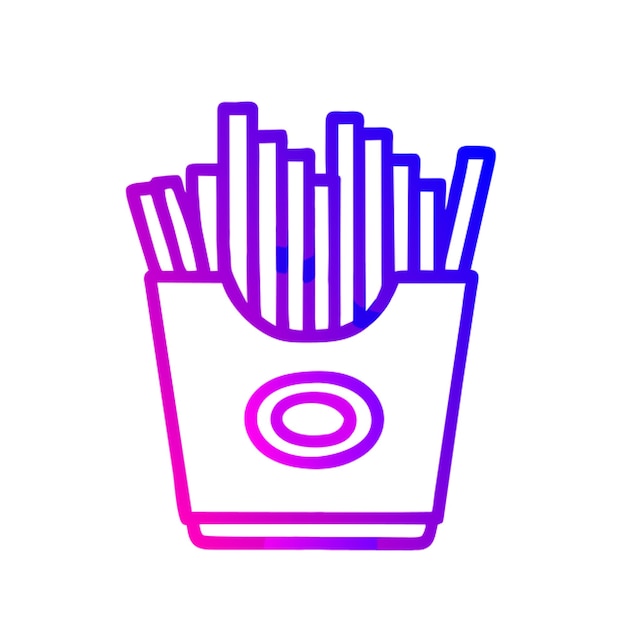 Gradiente de contorno del icono de las papas fritas