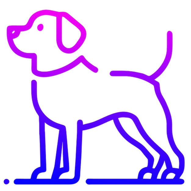 Vector gradiente de contorno del icono del perro