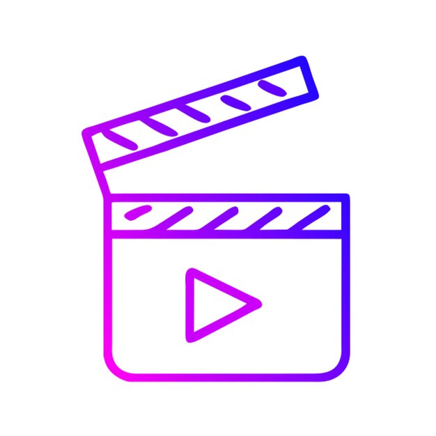 Gradiente de contorno del icono de la pizarra de la película