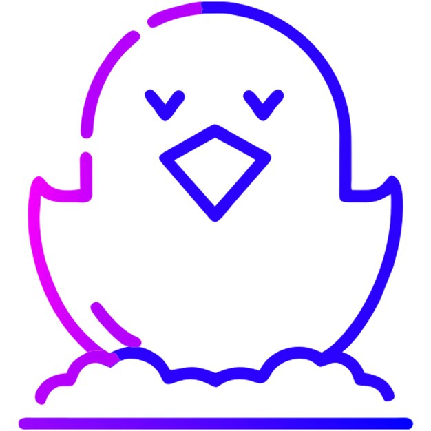 Gradiente de contorno del icono de pollo