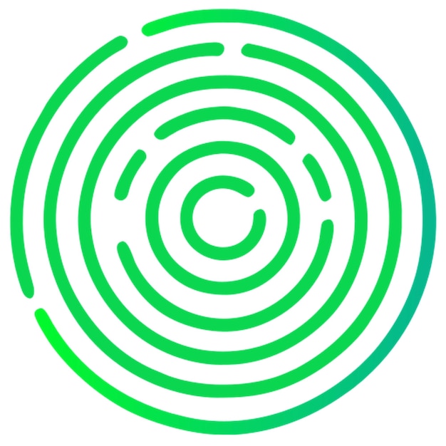 Gradiente de contorno del icono del radar