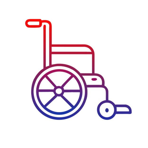 Gradiente de contorno del icono de la silla de ruedas