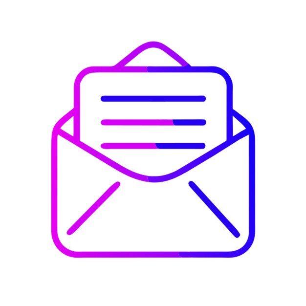 Gradiente de contorno del icono del sobre