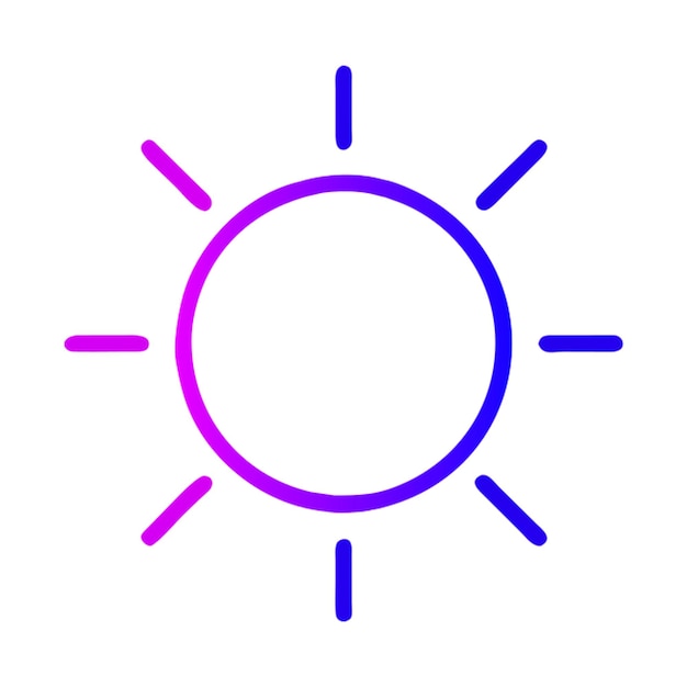 Gradiente de contorno del icono del sol