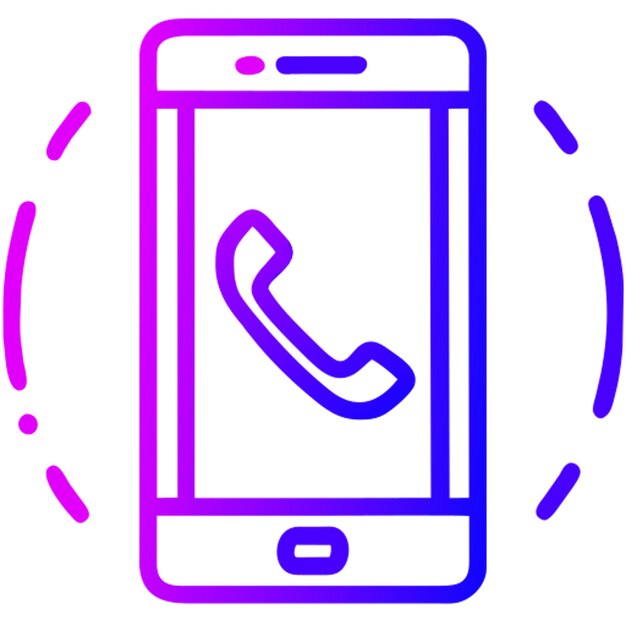 Gradiente de contorno del icono del teléfono móvil