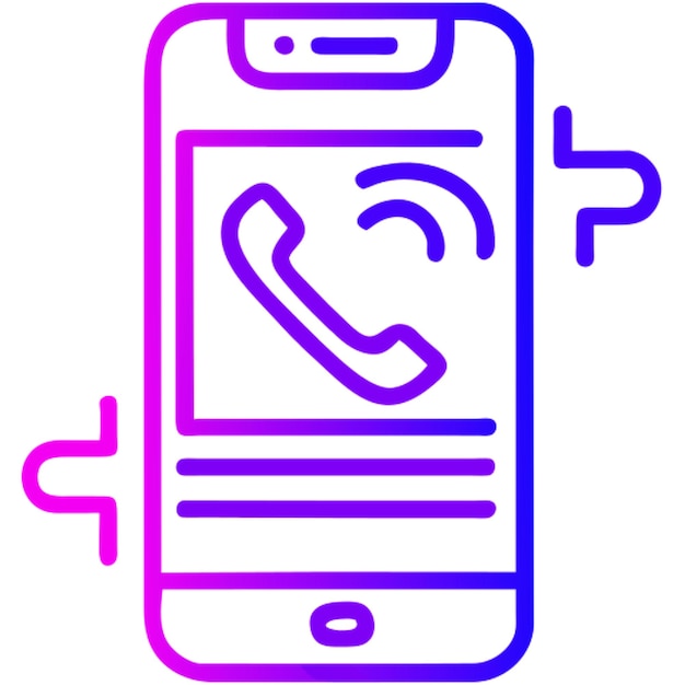Gradiente de contorno del icono del teléfono