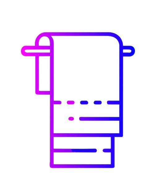 Gradiente de contorno del icono de la toalla de baño
