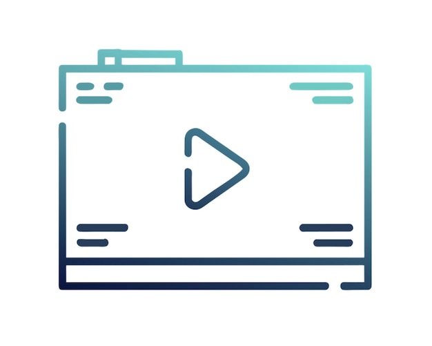 Gradiente de contorno del icono de video y diseño de movimiento