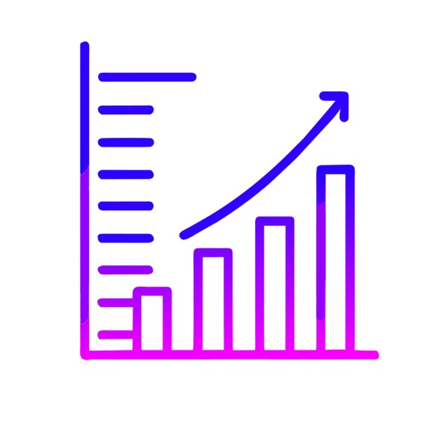 Gradiente de contorno del icono de visualización de datos
