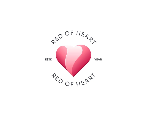 Gradiente creativo de logotipo de corazón rojo colorido