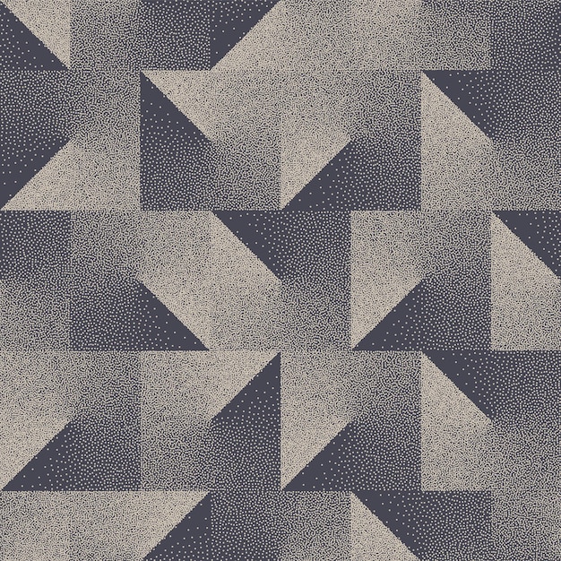 Gradiente cuadrado punteado de patrones sin fisuras en el sentido de las agujas del reloj Fondo abstracto de vector de diseño Bauhaus. Papel tapiz repetitivo punteado de textura geométrica de diferentes cuadrados. Ilustración de arte de colores retro de semitono