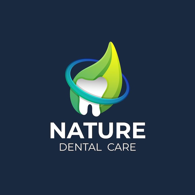 gradiente dental con logotipo de cuidado natural