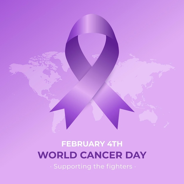 Vector gradiente día mundial del cáncer