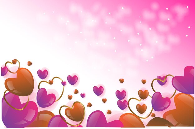 Gradiente día de San Valentín diseño de ilustración de fondo del corazón
