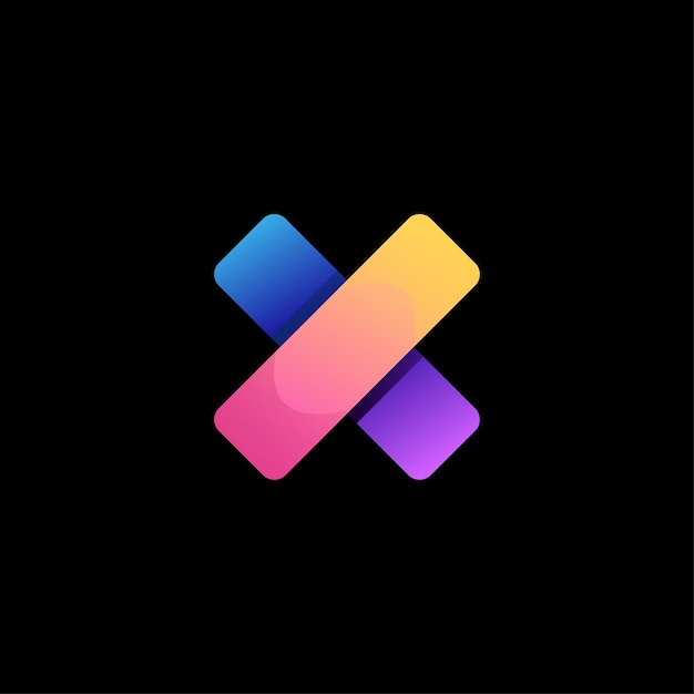 Gradiente de diseño colorido del logotipo de la letra X