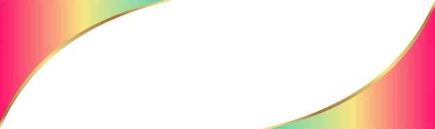 Gradiente diseño de esquina colorida con contornos dorados Ilustración vectorial de bandera de portada