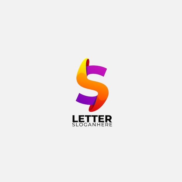 Gradiente de diseño de letra s colorido