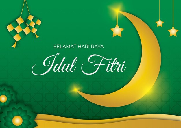 Vector gradiente eid alfitr hari raya idul fitri